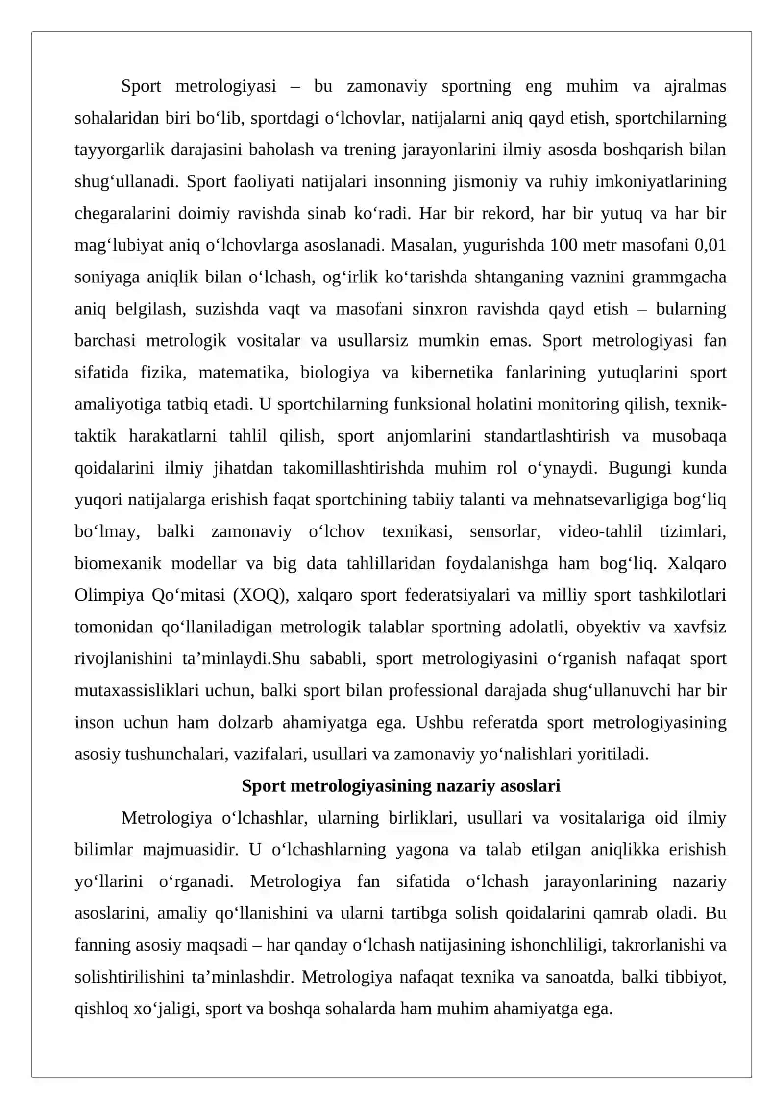 Sport metrologiyasi 2