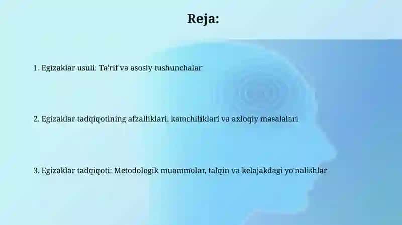 Egizaklar usuli 2
