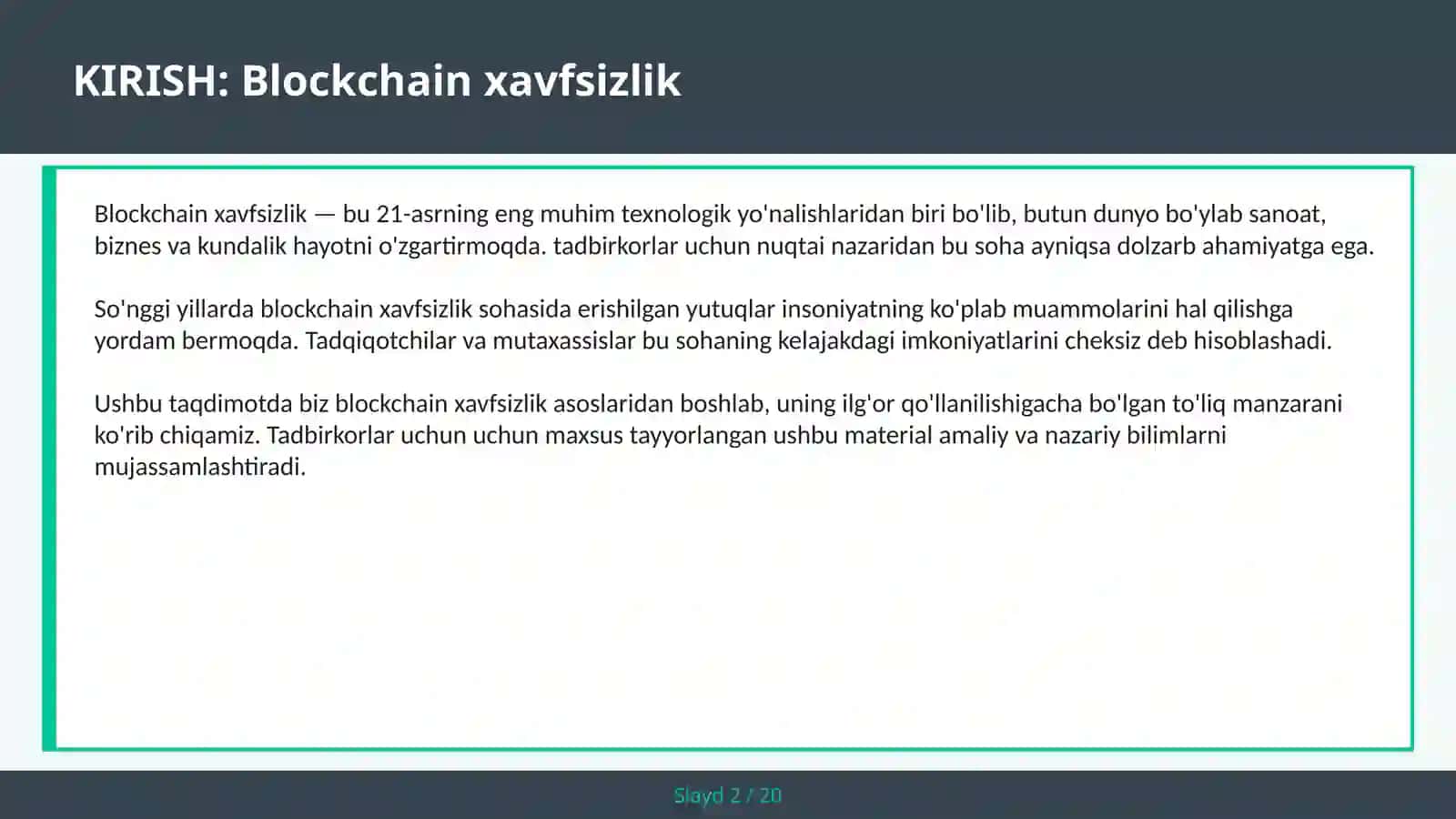 Blockchain xavfsizlik 2