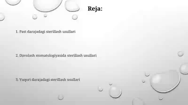 Terapevtik stomatologiyada sterilizatsiya usullari 2