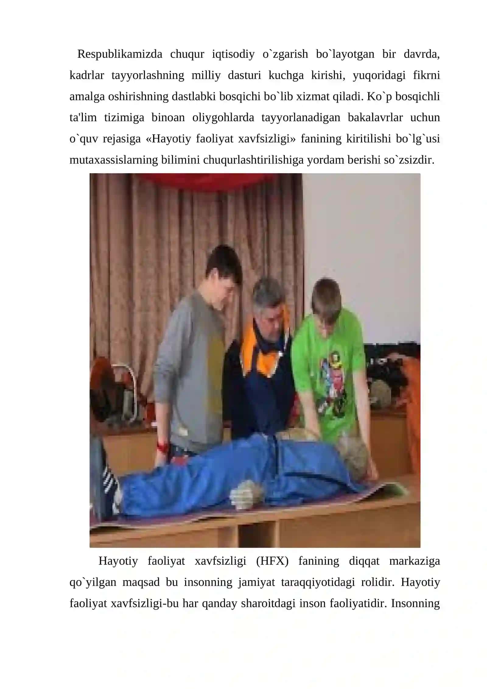 Hayotiy faoliyat xavfsizligining nazariy asoslari 2