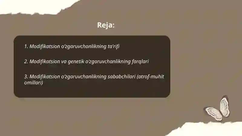 Modifikatsion oʻzgaruvchanlik haqida tushuncha 2