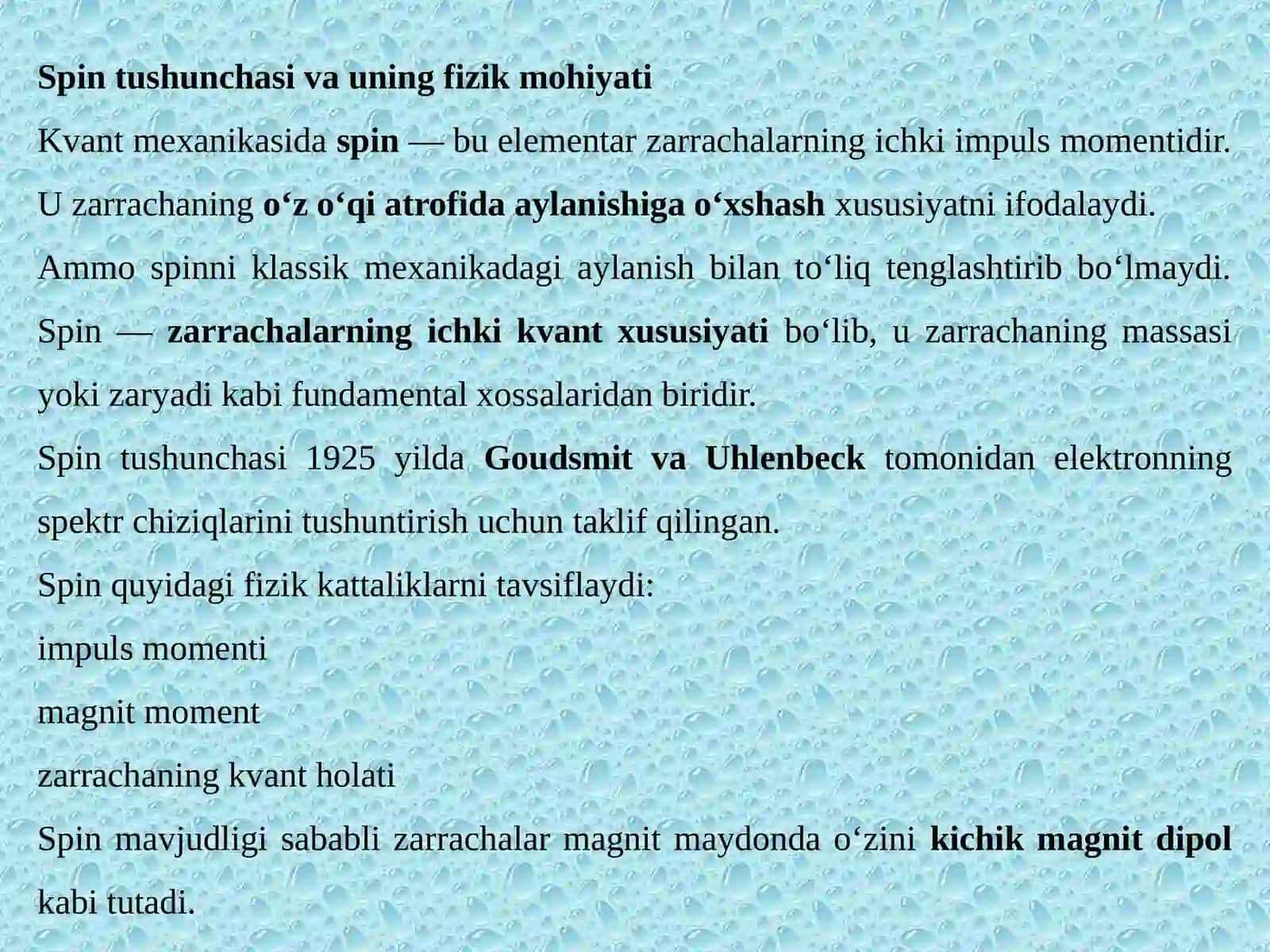 Spin.Elementarzarrachalarspinivauningmagnitmomenti 2