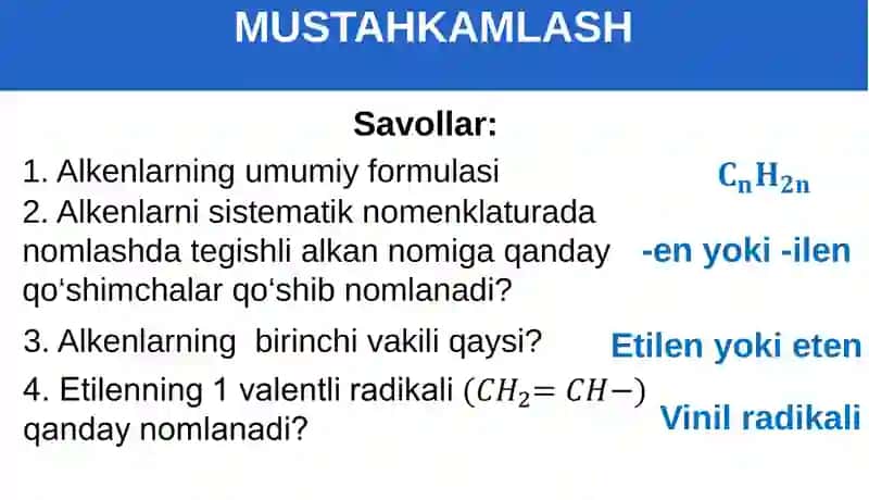 Alkenlarning galogenli hosilalarininomlash 2
