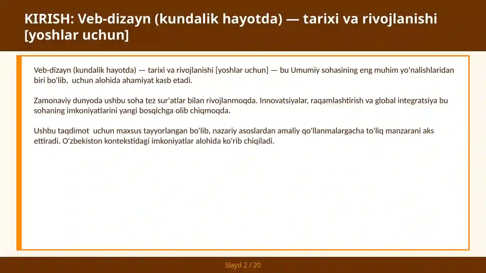 VEB-DIZAYN (KUNDALIK HAYOTDA) — TARIXI VA RIVOJLANISHI [YOSHLAR UCHUN] 2