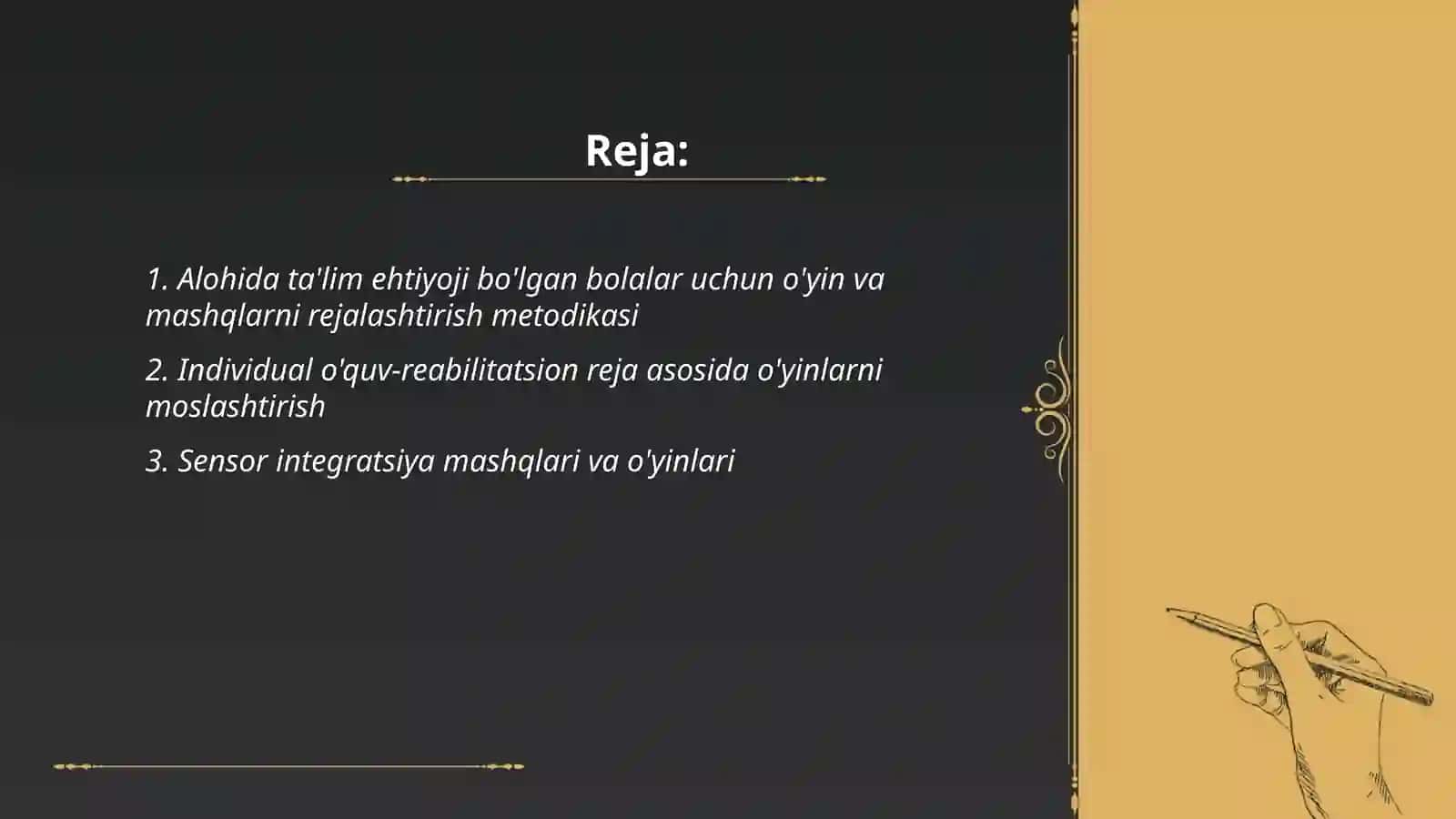 Alohida ta'lim ehtiyoji bo'lgan bolalar uchun o'yin va mashqlarni tashkil etish 2