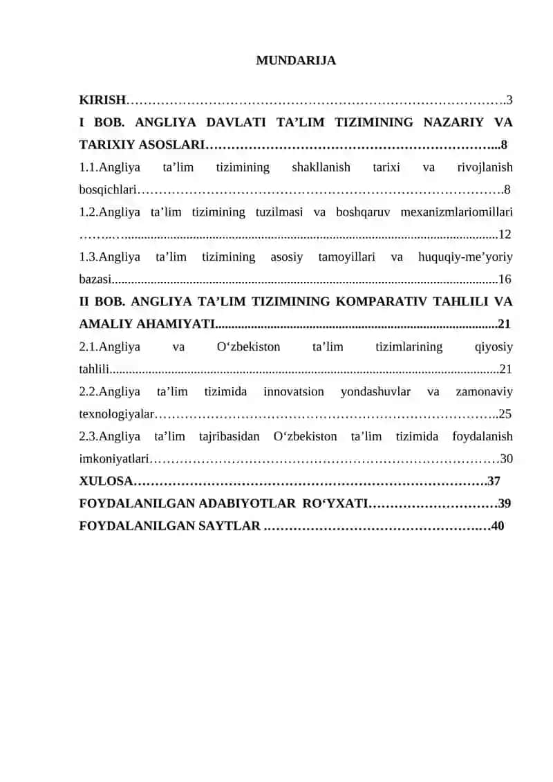 ANGILYA DAVLATI TA’LIM TIZIMIGA KOMPARATIV TAHLIL 2