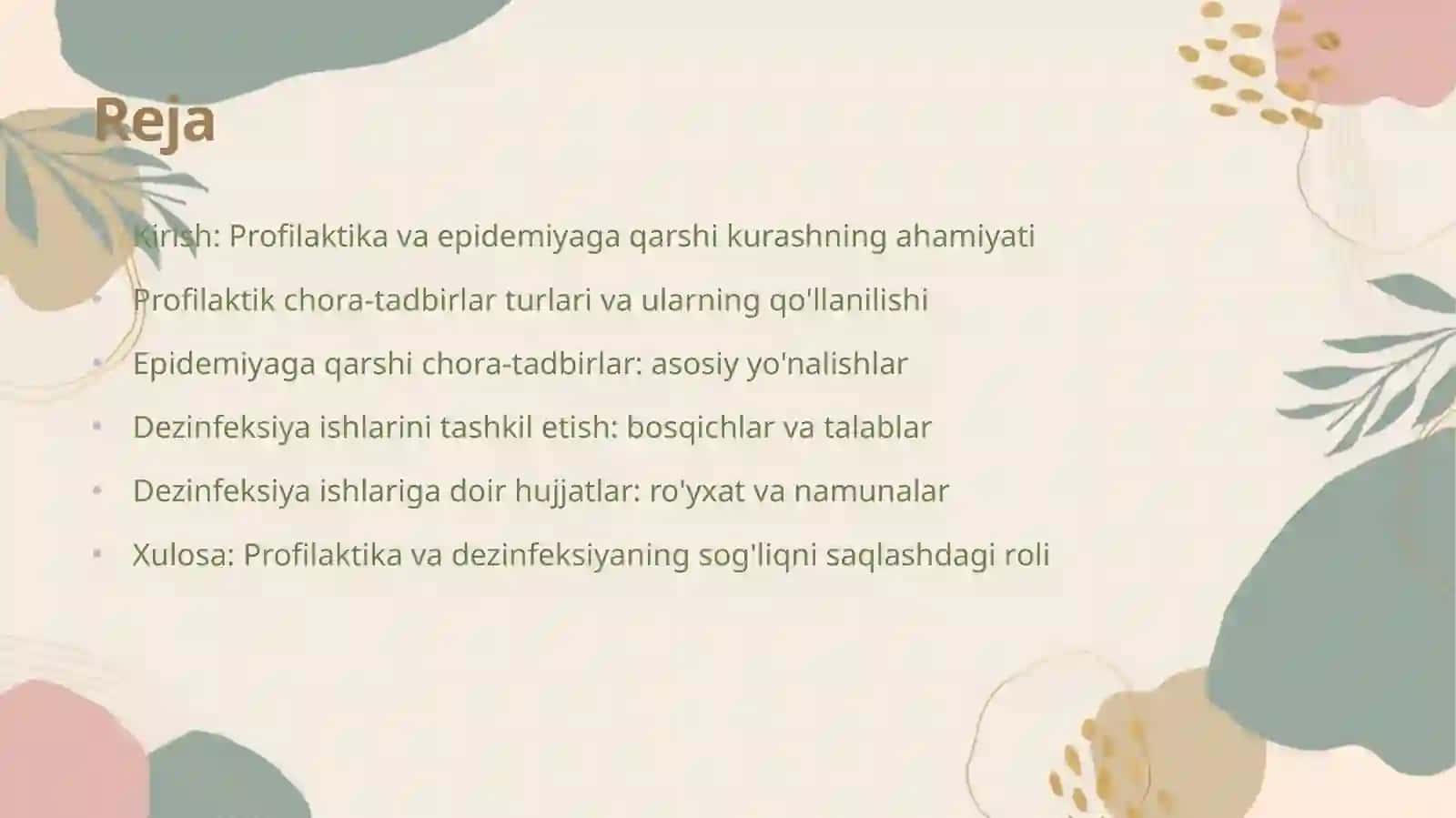 Profilaktika va Epidemiyaga Qarshi Kurash 2