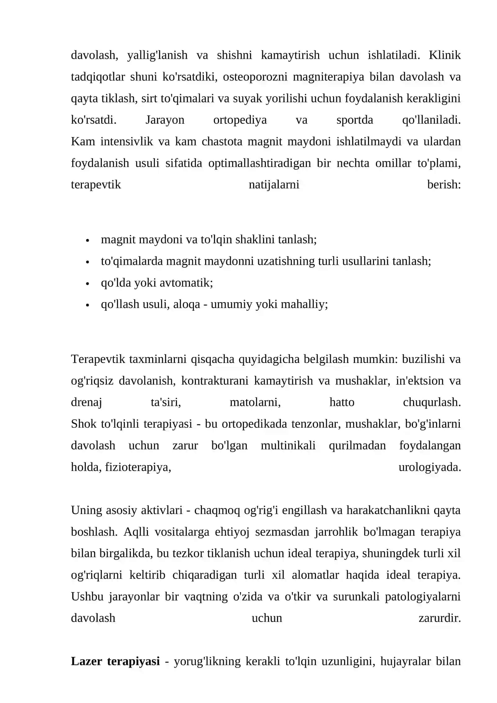 FIZIOTERAPEVTIK MUOLAJALARNI O`TQAZISH 2