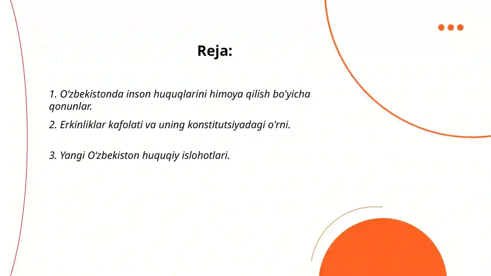 Yangi Oʻzbekistonda inson haq huquqlari va erkinliklari kafolatining yaratilishi - Doʻsmatova Sarvinoz 2
