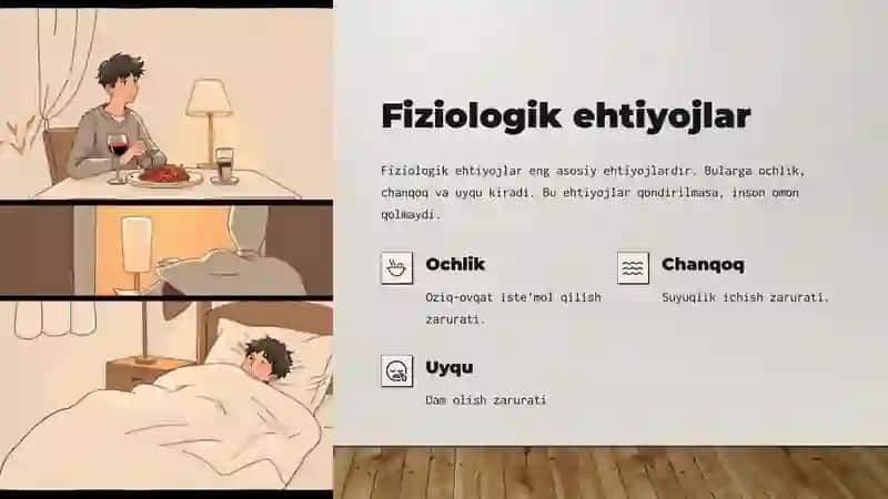 Ehtiyojlarning turlari 2