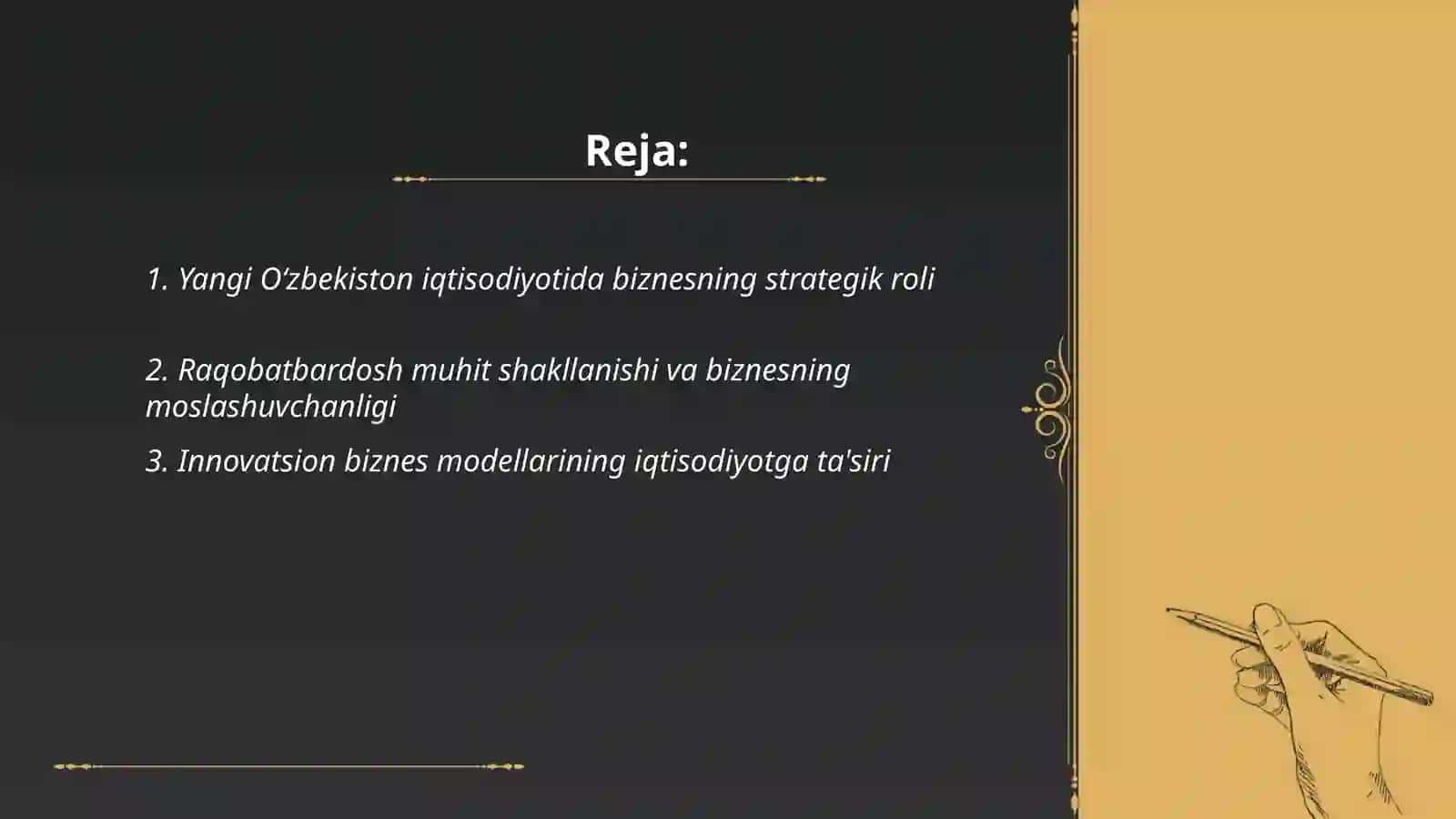 Yangi O'zbekiston iqtisodiyotida beznesning o'rni 2
