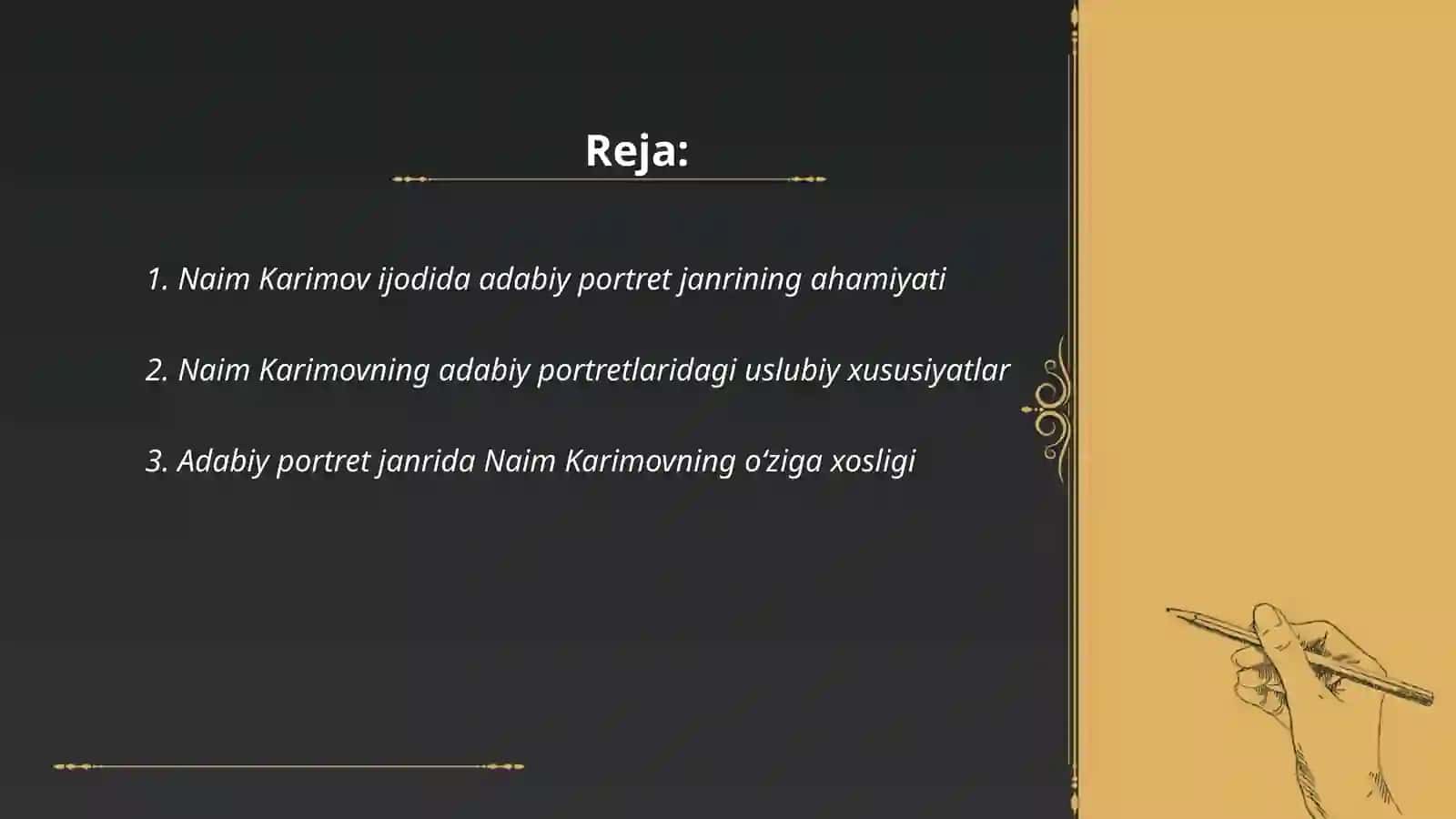 Naim Karimovning adabiy portretlaridagi uslubiy xususiyatlar 2
