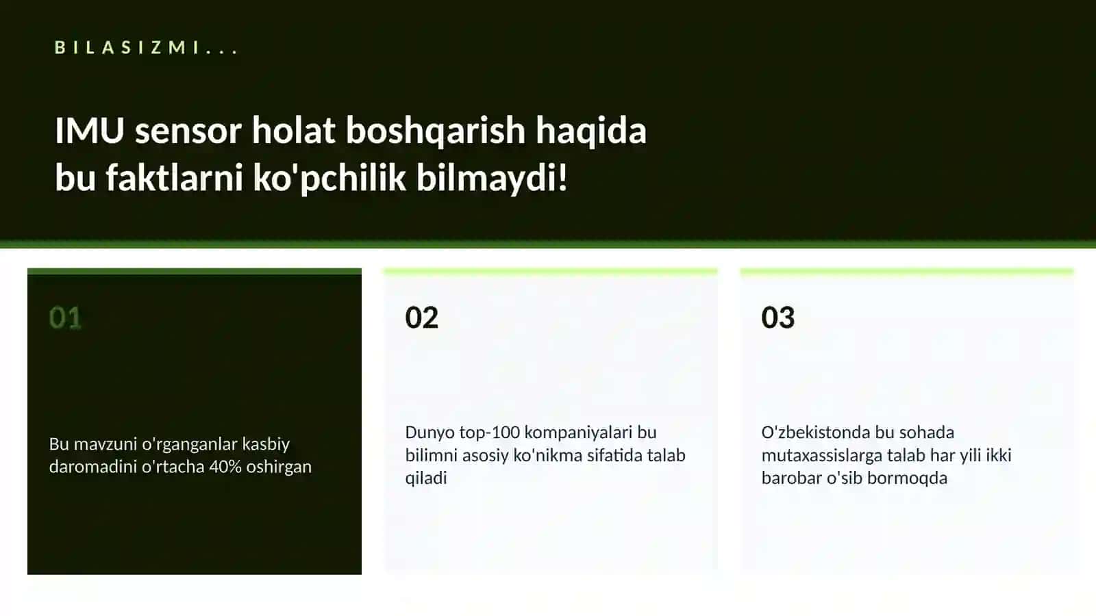 IMU sensor holat boshqarish 2