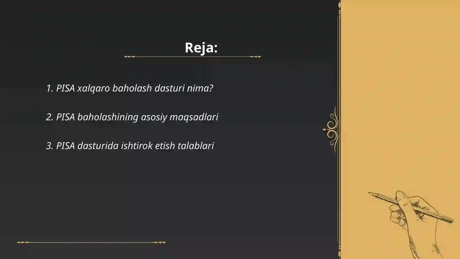 PISA xalqaro baholash dasturi talablari asosida ta'lim shakli 2