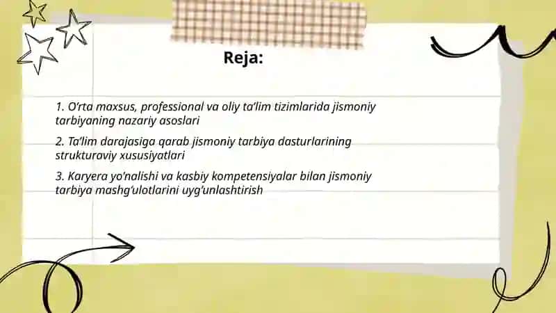 O’rta maxsus, professional va oliy ta’lim tizimlarida jismoniy tarbiyaning nazariy asoslari 2
