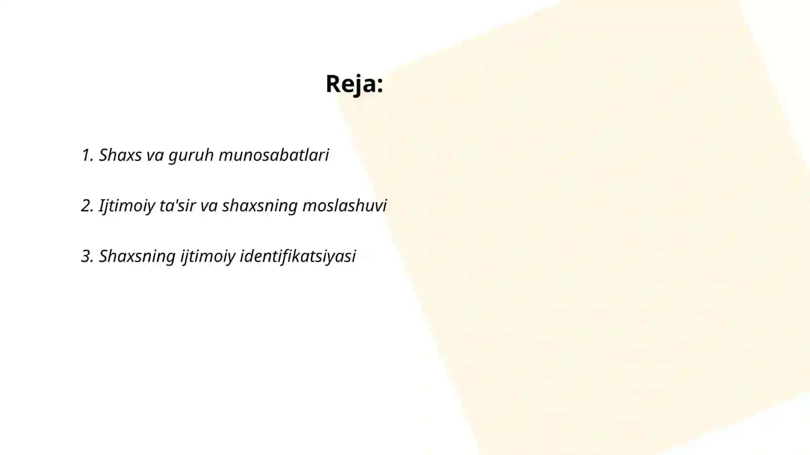 Shaxsning ijtimoiy identifikatsiyasi 2