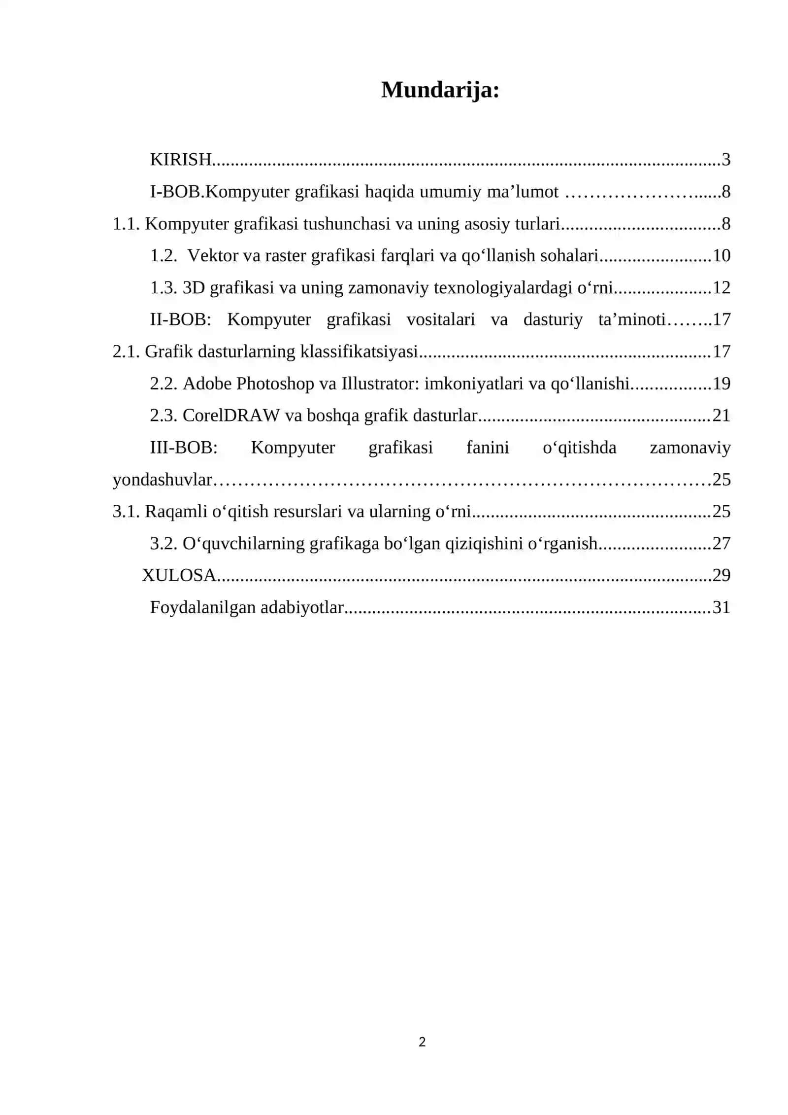 Kompyuter grafikasi va uning oqitish metodikasi 2