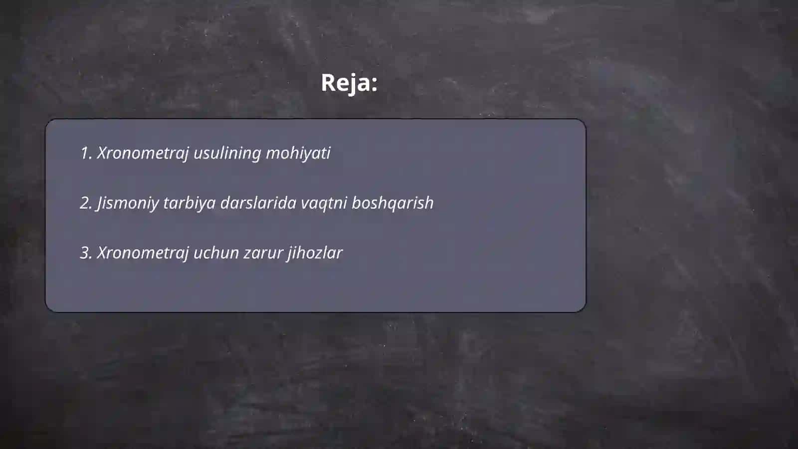 Jismoniy tarbiya darslarida xronometraj o'tkazish uslubiyati 2