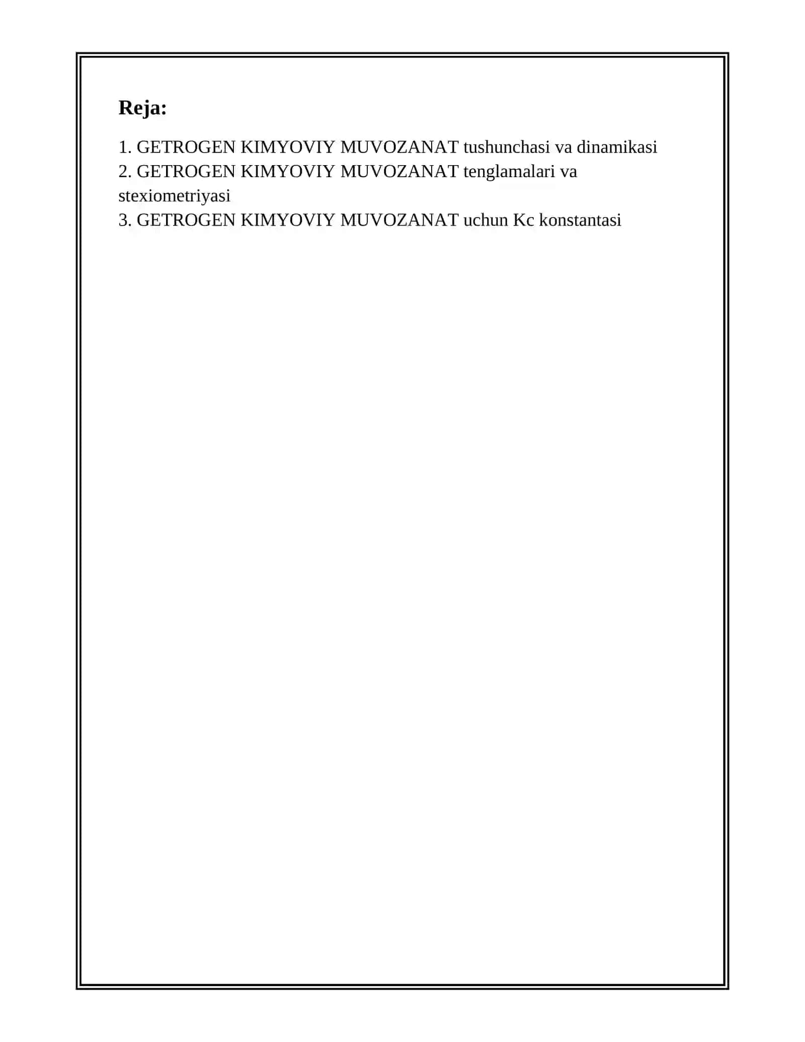 GETROGEN KIMYOVIY MUVOZANAT 2