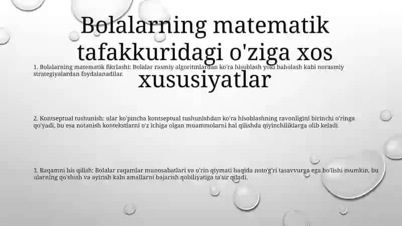 Bolalarning Arifmetik Masalalarni Tushunishining OʻZiga Xos Xususiyatlari 2