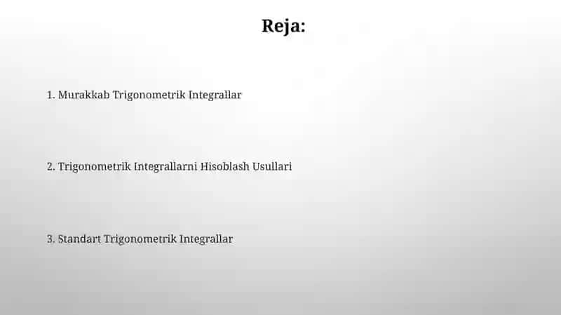 Trigonometrik integrallash 2
