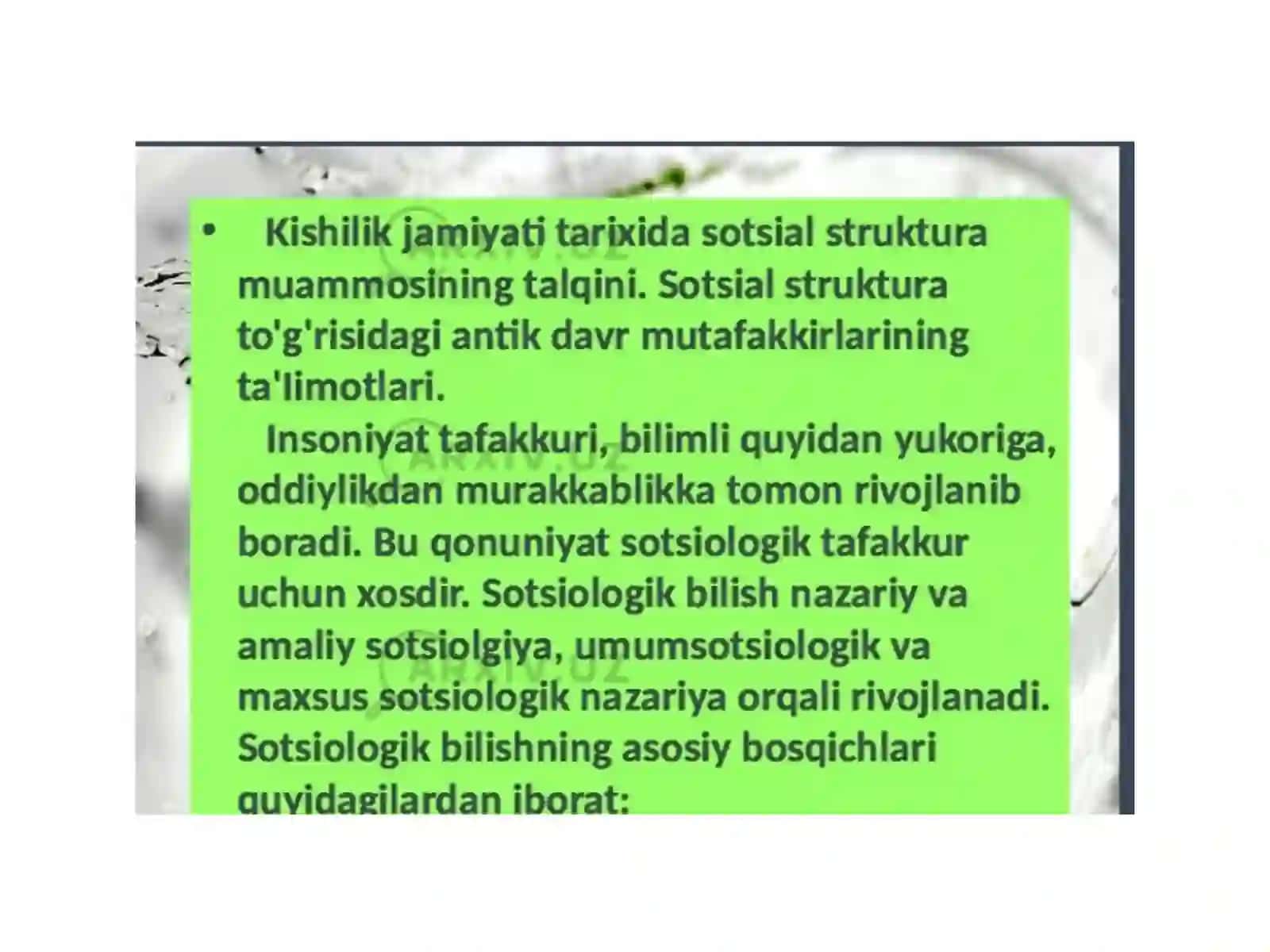 Kishilik jamiyati tarixida sotsial struktura muamosining talqini 2