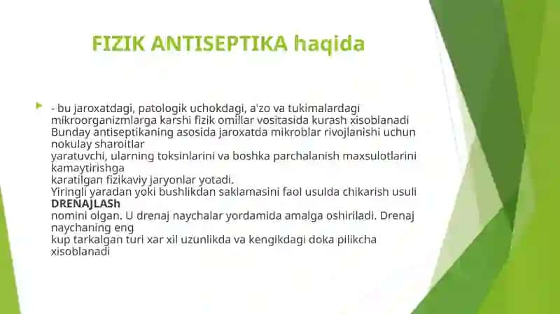 Zamonaviy Fizik Antiseptika 2
