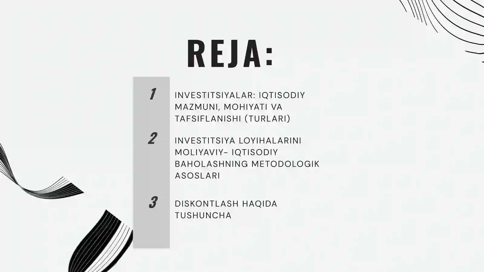 INVESTITSIYALAR: IQTISODIY MAZMUNI, MOHIYATI VA TAFSIFLANISHI (TURLARI) 2