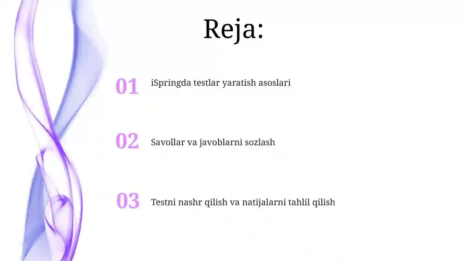 iSpring dasturida nazorat testlari yaratish 2