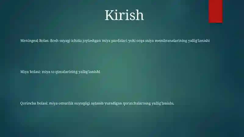 Bolalarda O'Tkir Zotiljam Klassifikatsiyasi 2