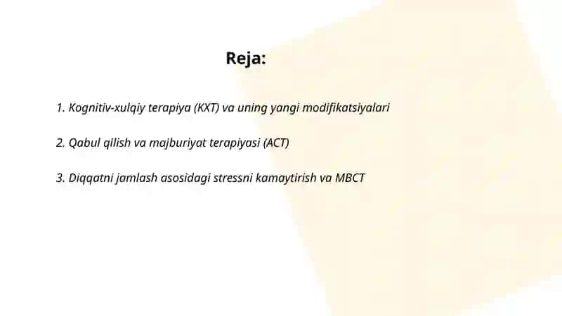 Yetakchi zamonaviy konsultativ nazariyalar va texnologiyalar 2