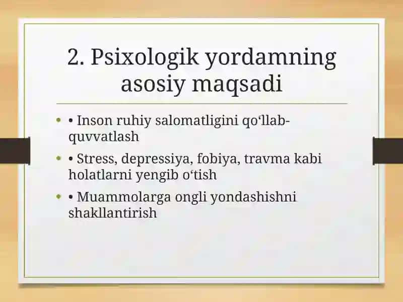 Psixologik yordam turlari 2