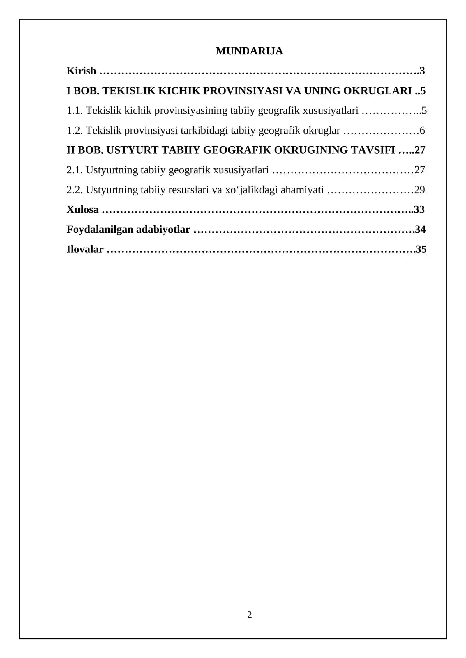 TEKISLIK KICHIK PROVINSIYASI OKRUGLARIGA TAVSIF 2