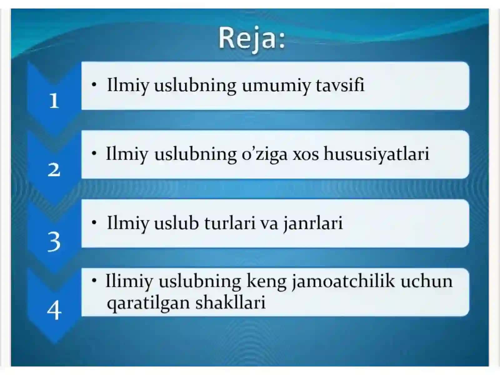Nutq ulublari. Ilmiy uslub 2