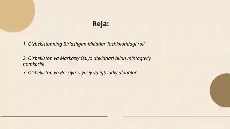 O'zbekiston va jahon hamjamiyat 2