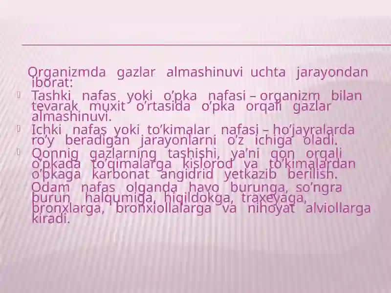 Nafas oli sh tizimi ning patofiziologiyasi 2