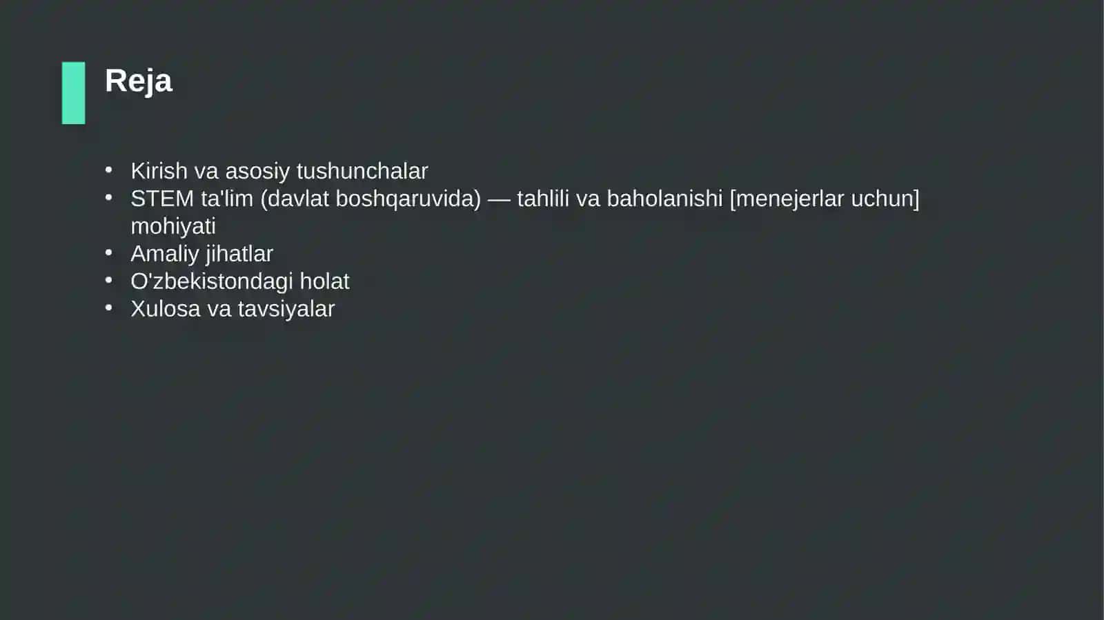 STEM ta'lim (davlat boshqaruvida) — tahlili va baholanishi [menejerlar uchun] 2