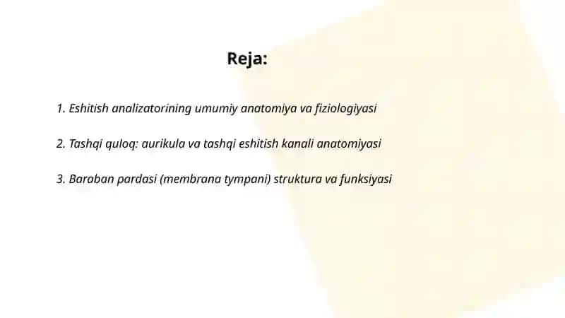 Inson eshitish analizatorlari anatomiyasi va fiziologiyasi 2