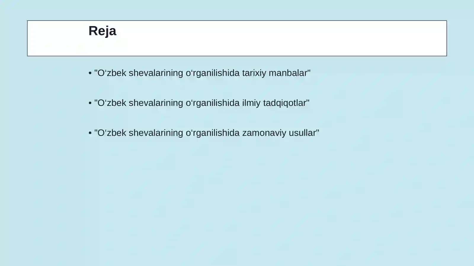 O‘zbek shevalarining o‘rganilish tarixi 2