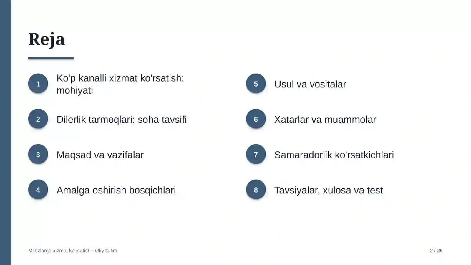 dilerlik tarmoqlarida ko'p kanalli xizmat ko'rsatishni yo'lga qo'yish 7194 2
