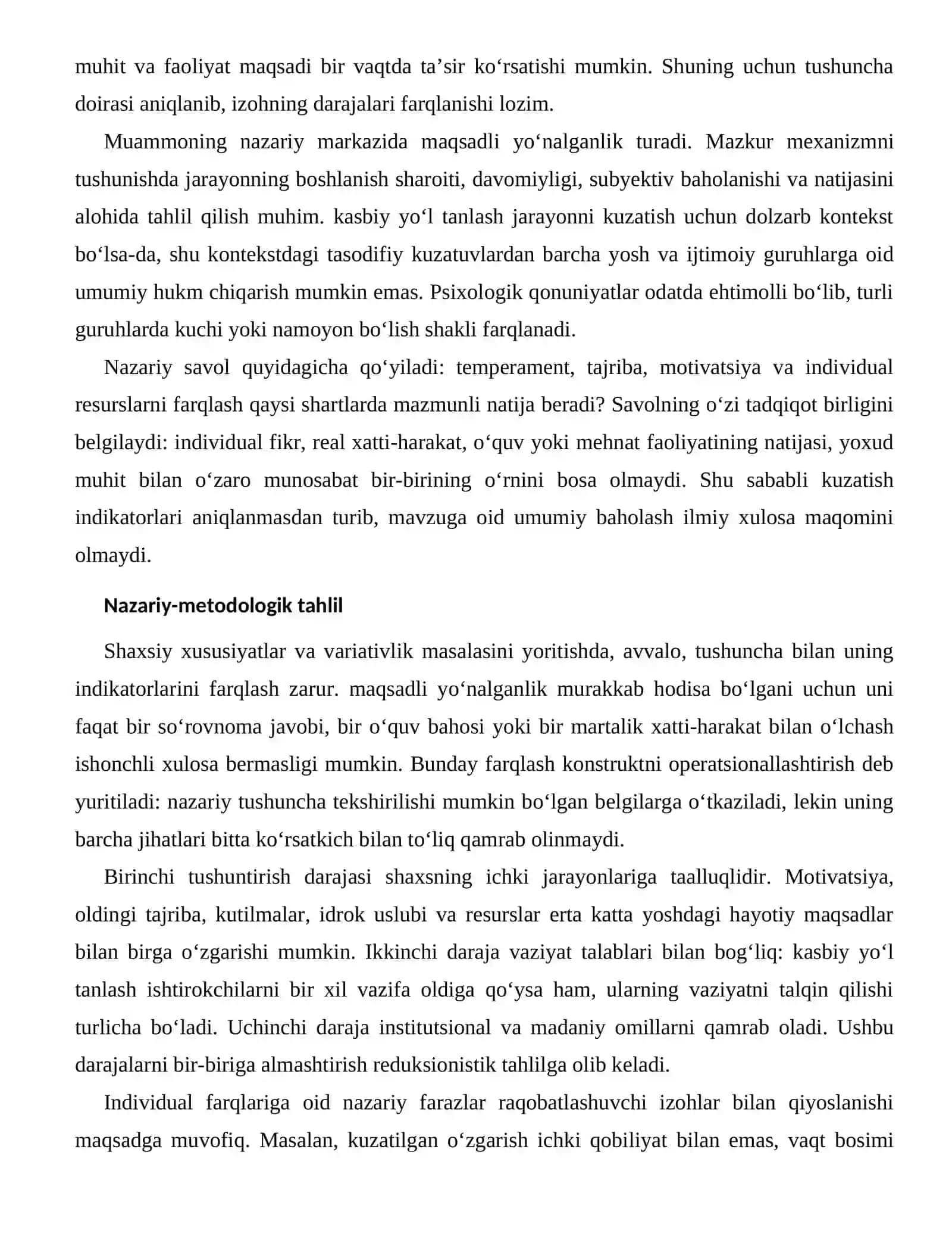 ERTA KATTA YOSHDAGI HAYOTIY MAQSADLARNING INDIVIDUAL FARQLARI 2
