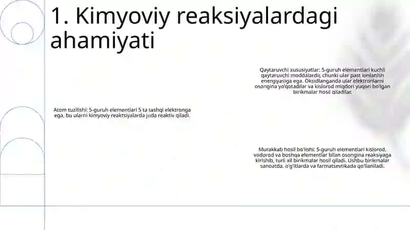 Guruh Elementlarining Ahamiyati 2