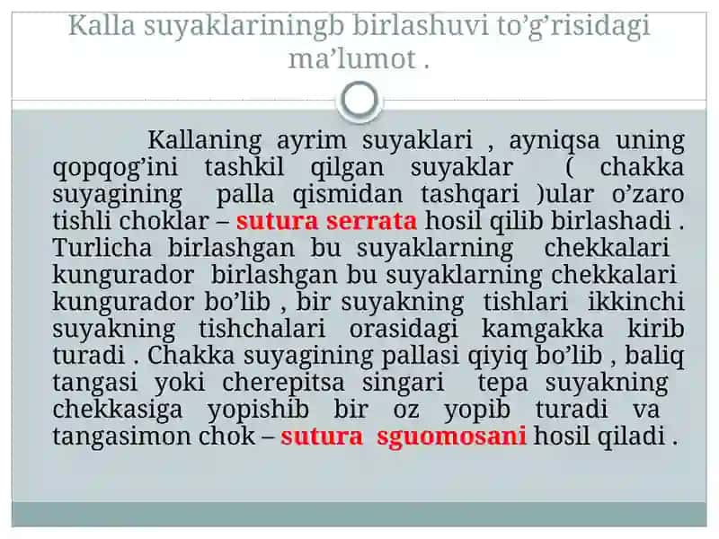 Kallasuyaklarining harakatchan vaharakatsiz birikishlari 2