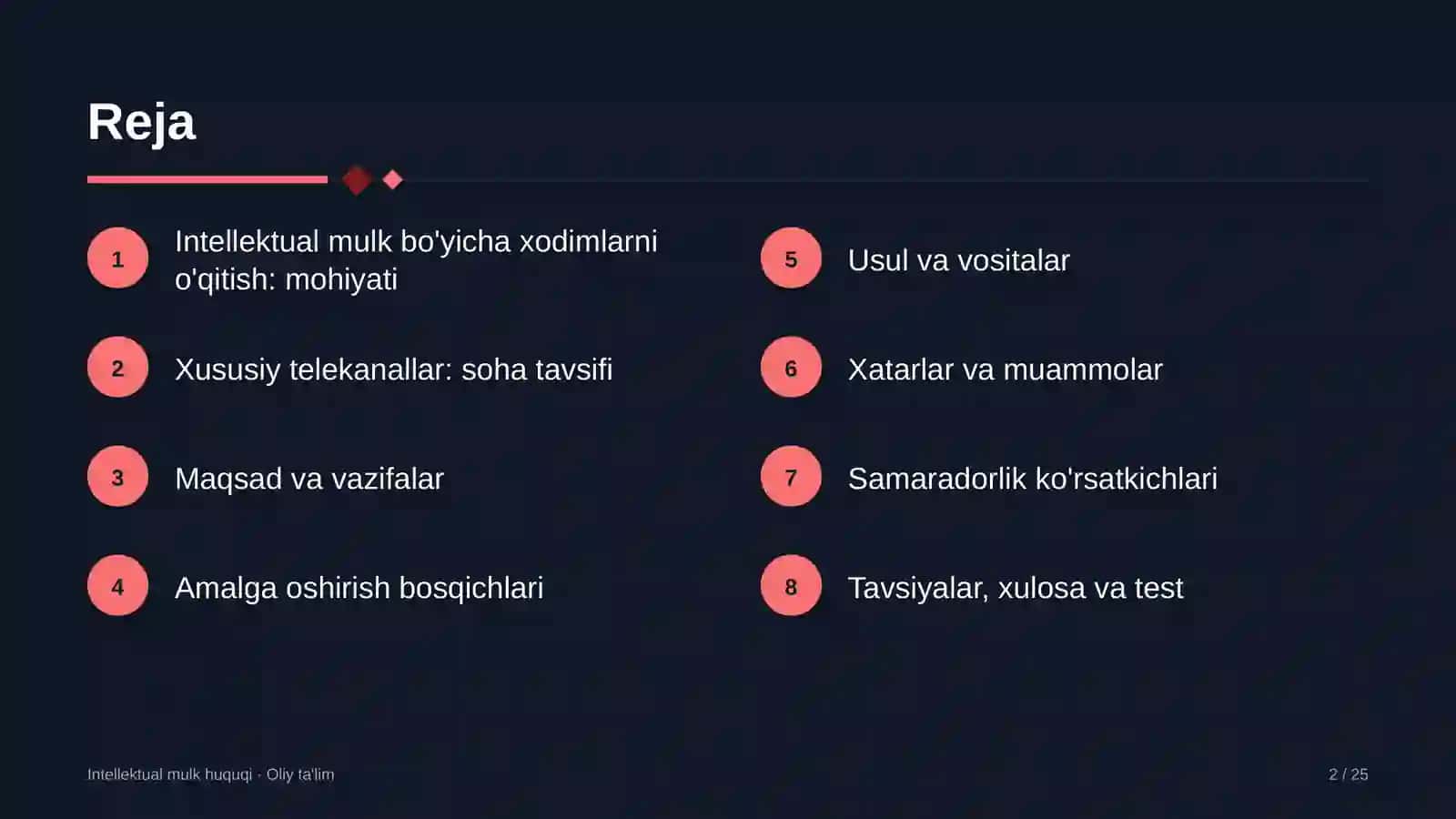 xususiy telekanallarda intellektual mulk bo'yicha xodimlarni o'qitish 4490 2