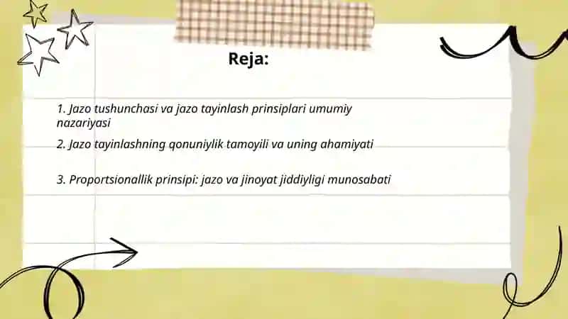 Jazo tayinlashning prinsiplari tushunchasi va ahamiyati 2