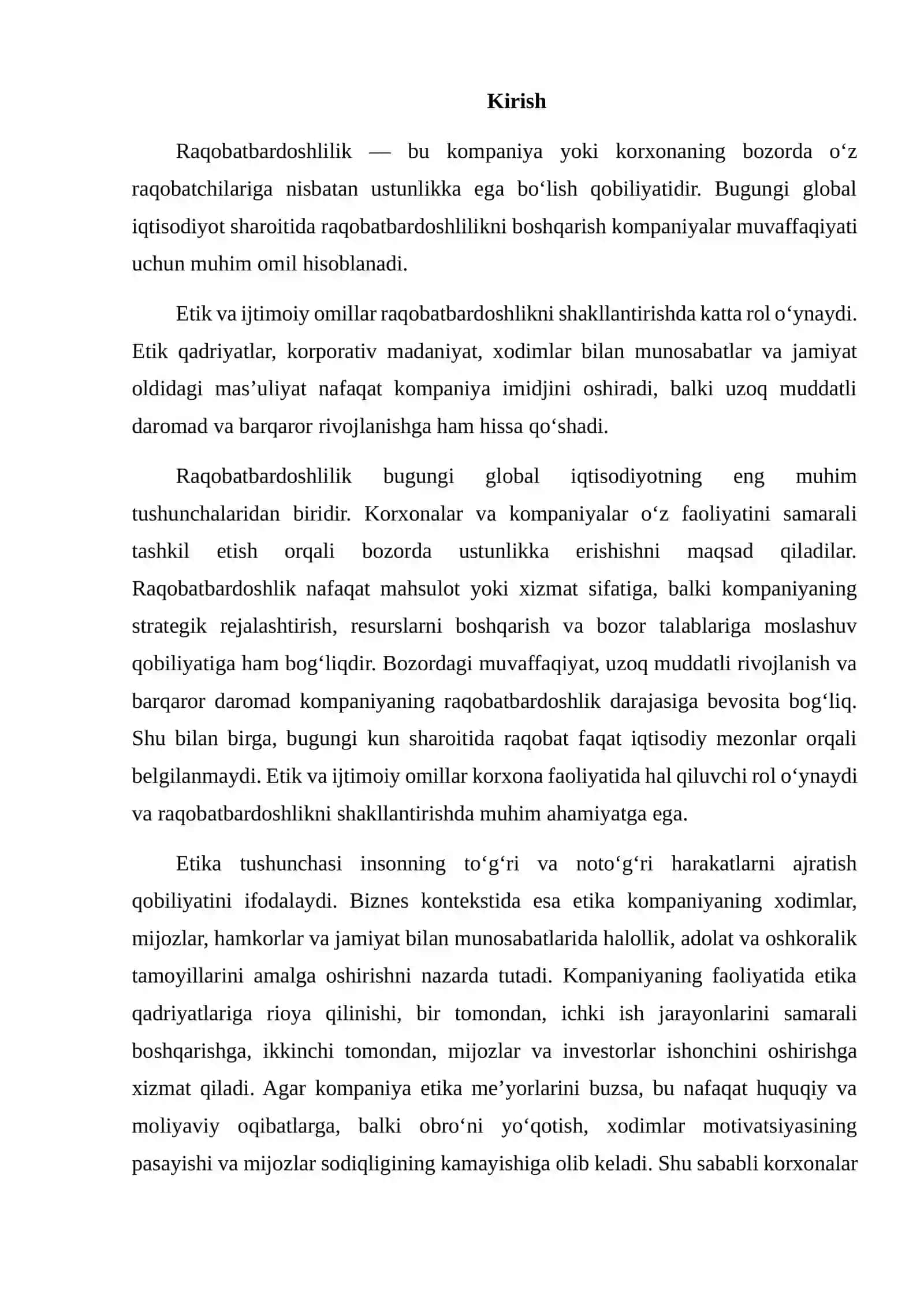 Raqobatbardoshlilikni Boshqarishda Etik va Ijtimoiy Omillar 2