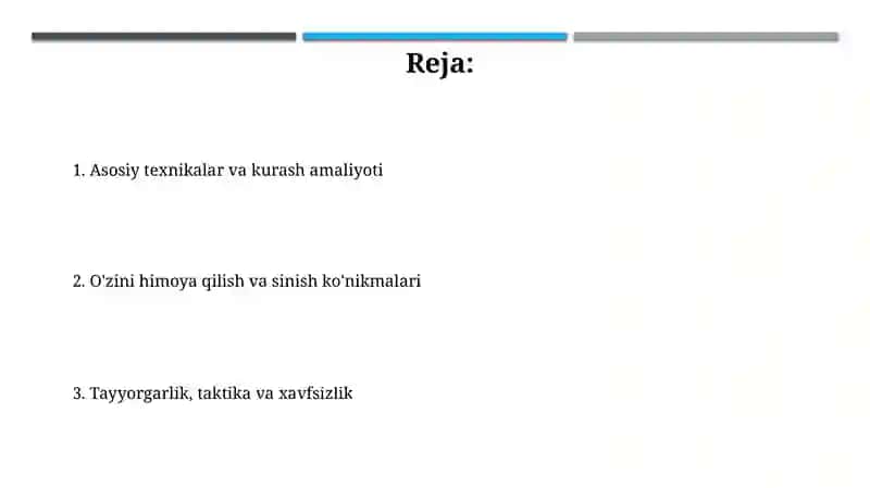 Taekvondoda texnik tayyorgarlik 2