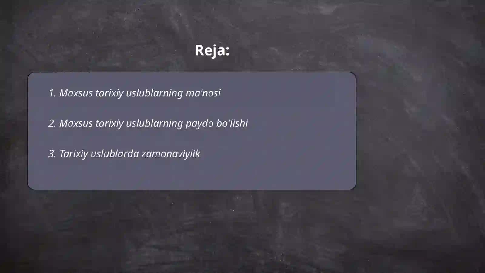 Maxsus tarixiy uslublar 2