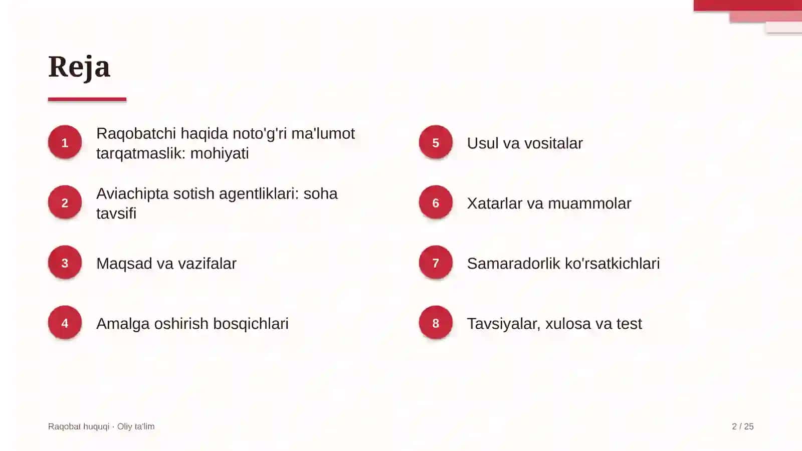 Aviachipta sotish agentliklarida raqobatchilar to'g'risida noto'g'ri ma'lumot tarqatishning oldini olish 2